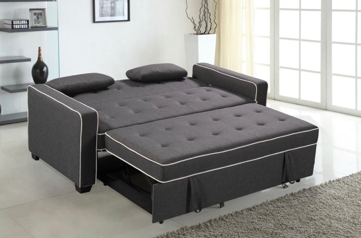 Esme Sofa with Full Size Pop-Up Bed - Grey - Furniture Depot