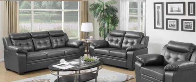 Cecilia 3 pc Sofa set - Grey - Furniture Depot