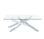 2576 Glass Coffee Table Set w/ Stainless Steel Legs - Furniture Depot