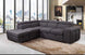 Pasadena Large Sleeper Sectional Sofa Bed with Storage Ottoman and 2 Stools - Furniture Depot
