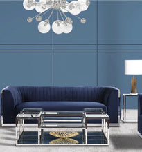 Load image into Gallery viewer, Simone Blue Velvet Sofa - Furniture Depot