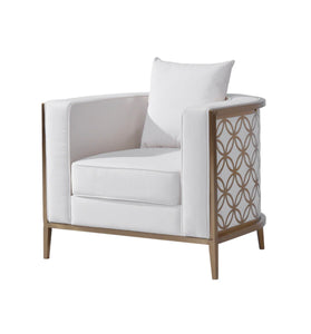 Genesis II Ivory and Gold Accent Chair - Furniture Depot