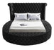 Samantha Black Velvet Round Storage Bed - Furniture Depot