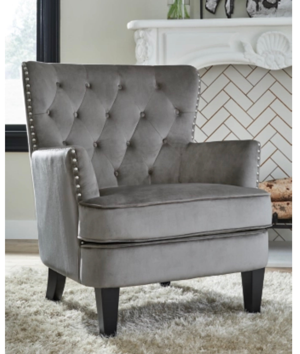 Romansque Accent Chair Gray - Furniture Depot (7903199363320)