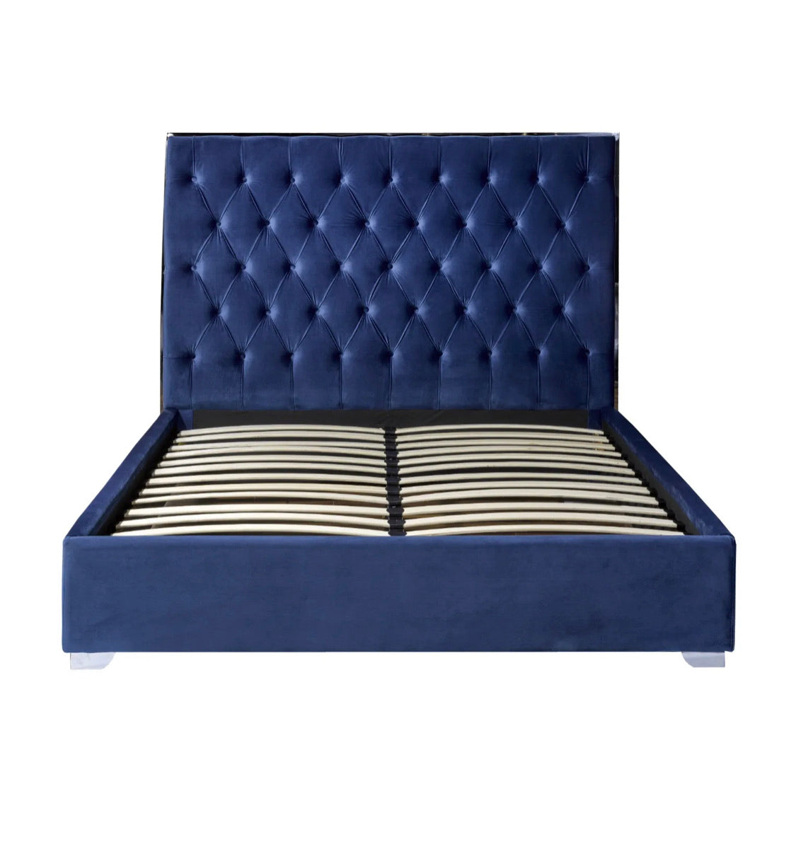 Zane Series Upholstered Queen Bed in Blue - Furniture Depot