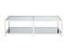 Caspian Rectnagular Coffee Table Stainless Steel frame, glass & mirror tops - Furniture Depot