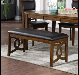 Gia Dining Table with Four Chairs & Dining Bench Brown - Furniture Depot
