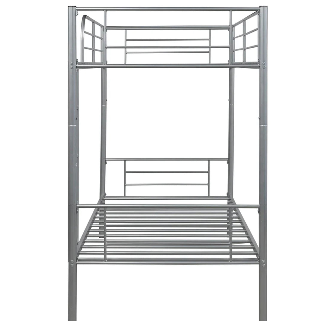 542 Grey Metal Bunk Bed (Twin/Twin) - Furniture Depot