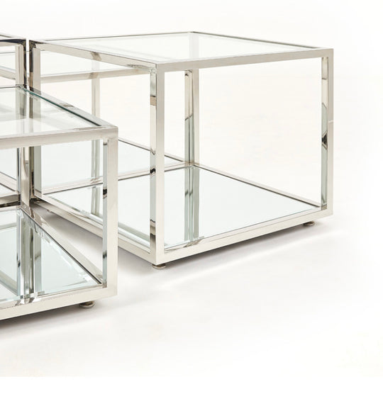 DALTON MULTI-LEVEL SILVER COFFEE TABLE - Furniture Depot