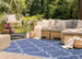 Bristol Blue White Outdoor Reversible Geometric Rug - Furniture Depot