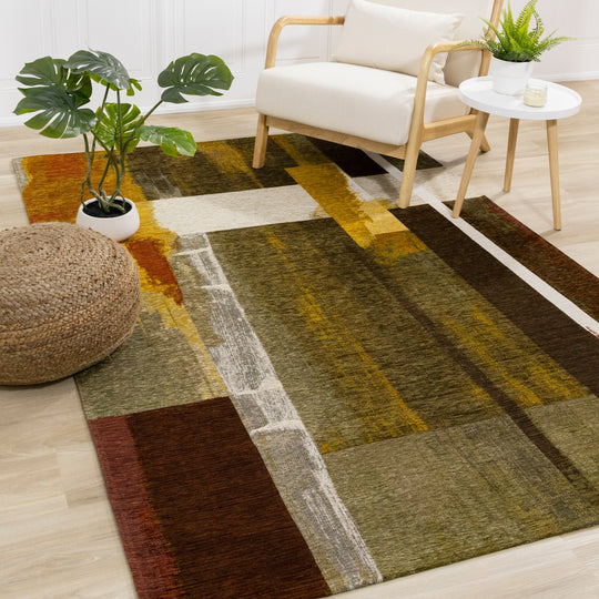 Cathedral Earth Toned Patchwork Rug - Furniture Depot