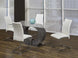 Napa Collection 5-Piece Glass Dinette with White Chairs - Furniture Depot