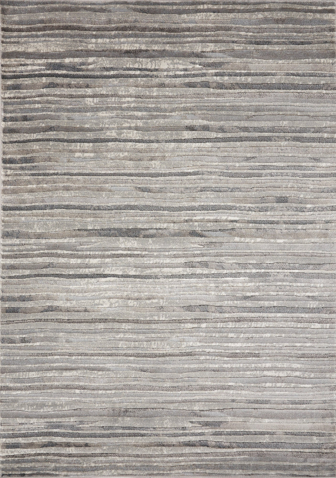 Alida Grey Distressed Striped Rug - Furniture Depot