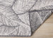 Bristol Grey White Leaf Pattern Reversible Rug - Furniture Depot