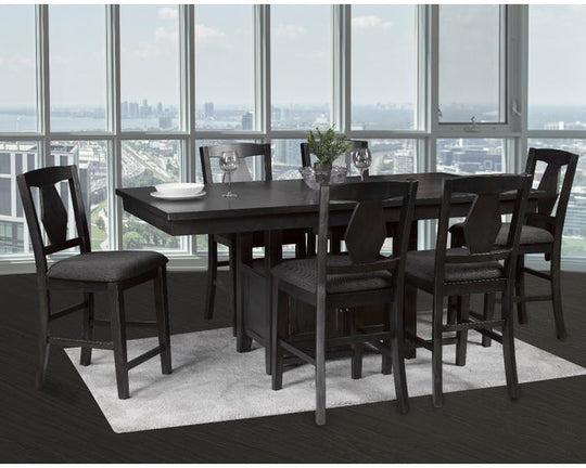 Grace 7pc Pub Set in Dark Grey - Furniture Depot