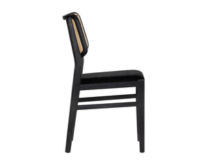 Annex Dining Chair Velvet Black / Natural