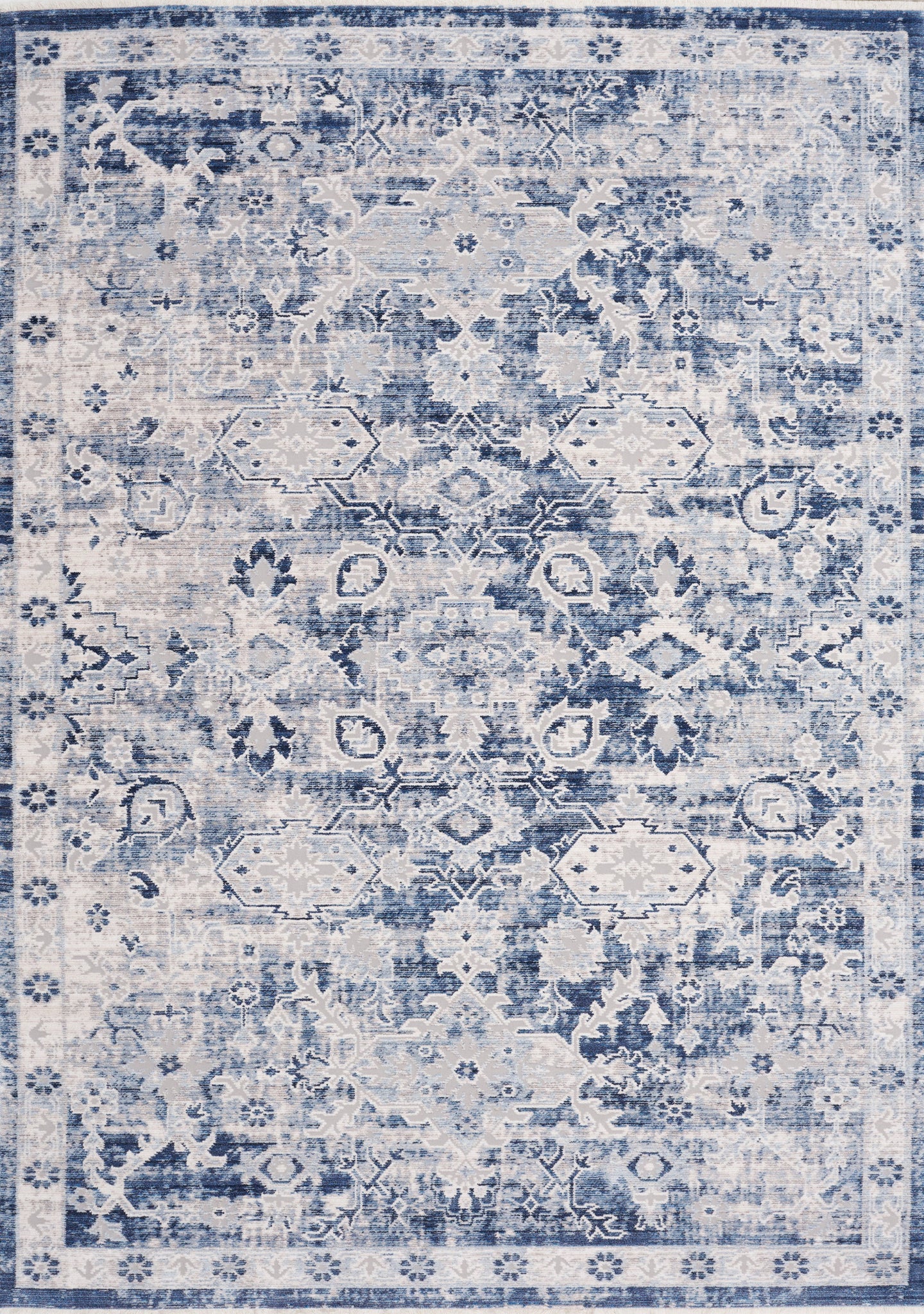 Monaco Blue Grey Cream Soft Elegant Rug - Furniture Depot