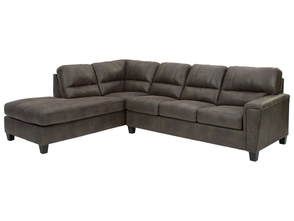 Navi 2-Piece Sectional with Left Chaise - Smoke - Furniture Depot