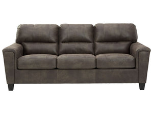 Navi Faux Leather Queen Sofa Sleeper - Smoke - Furniture Depot (4719737077862)