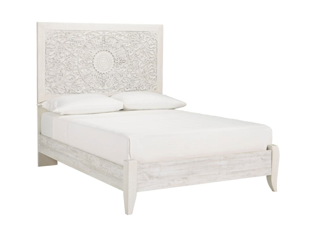 Paxberry Queen Bed - Whitewash - Furniture Depot