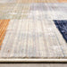 Serene Beige Orange Blue Cream Patchwork Quilt Design Rug - Furniture Depot