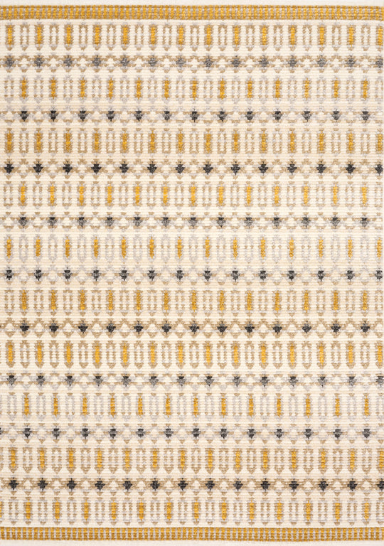 Calabar Cream Yellow Grey Bold Southwestern Rug - Furniture Depot