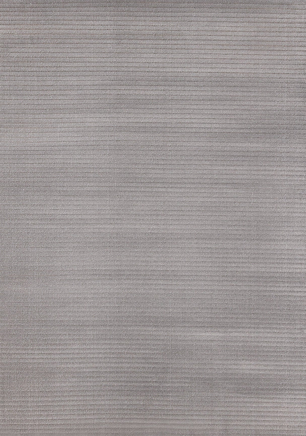 Ella Grey Carved Stripe Plush Rug - Furniture Depot