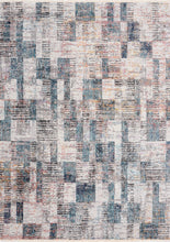 Load image into Gallery viewer, Evora Cream Grey Blue Pink Yellow Distressed Geometric Rug - Furniture Depot