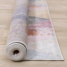 Load image into Gallery viewer, Fresco Distressed Grey Pink Blue Yellow Triangular Pattern Rug - Furniture Depot