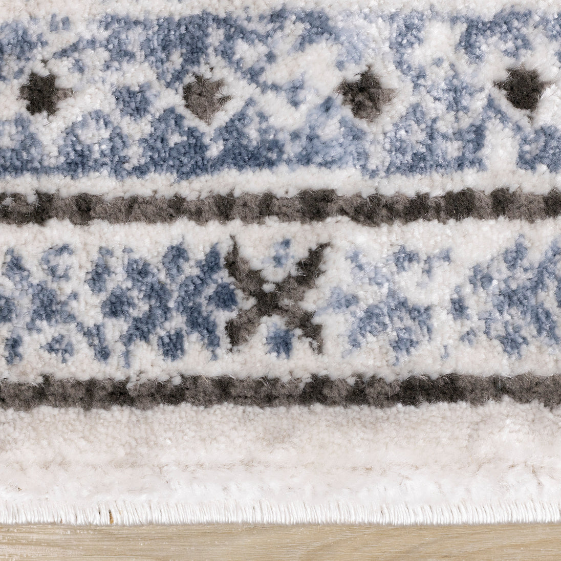 Darcy Blue Grey Cream Iridescent Tribal Rug - Furniture Depot