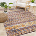 Sara Red Orange Yellow Southwestern Stripe Rug - Furniture Depot