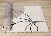 Load image into Gallery viewer, Maroq Cream Brown Grey Sprouting Vine Shag Rug - Furniture Depot