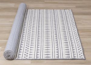 Lawson Cream Grey Southwest Inspired Foldable Rug - Furniture Depot