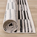 Calabar Cream Black Grey Alternating Stripes Rug - Furniture Depot