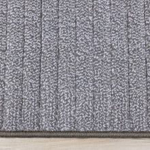 Load image into Gallery viewer, Ella Grey Carved Stripe Plush Rug - Furniture Depot