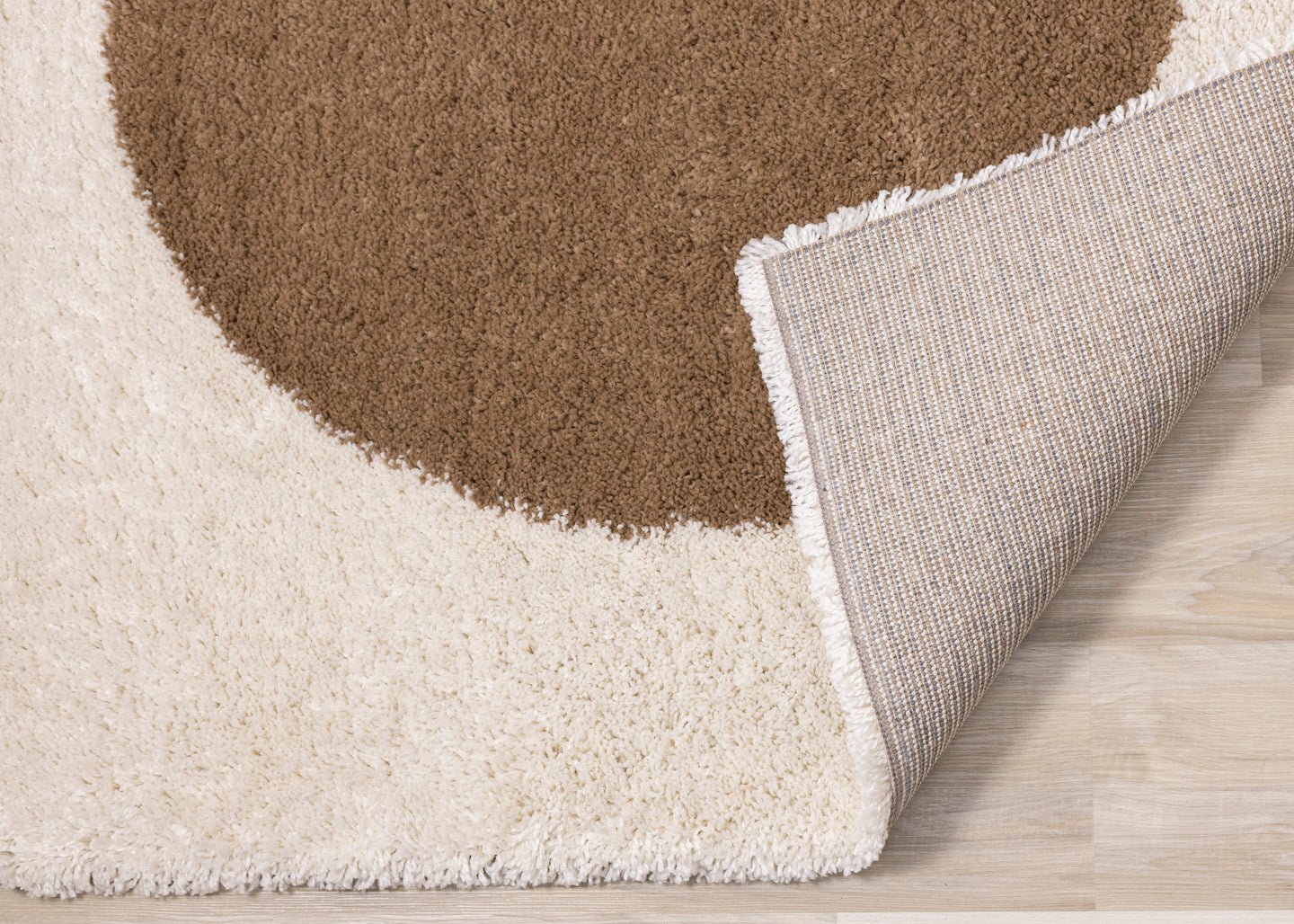 Maroq Cream Taupe Brown Three Stone Rug - Furniture Depot