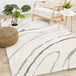 Ravine Cream Grey Wishbone Shag Rug - Furniture Depot