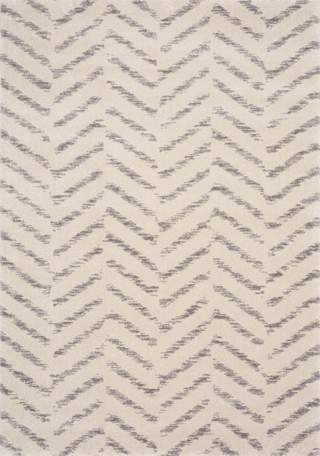 Breeze Cream Grey Floating Chevron Rug - Furniture Depot