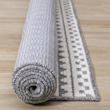 Load image into Gallery viewer, Lawson Cream Grey Southwest Inspired Foldable Rug - Furniture Depot