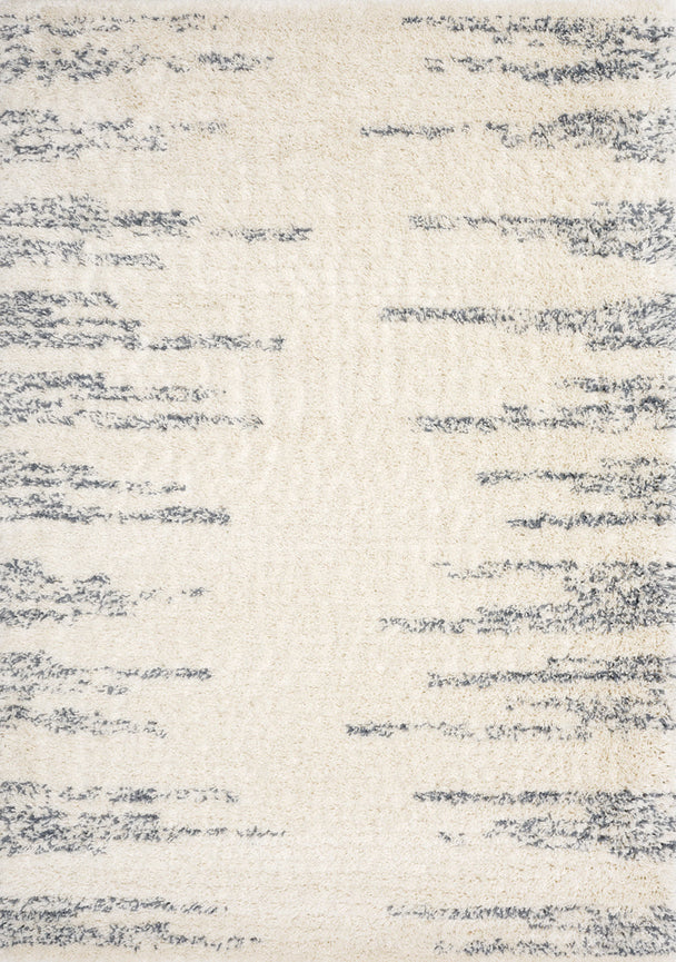 Rondo Cream Blue Modern Striped Rug - Furniture Depot