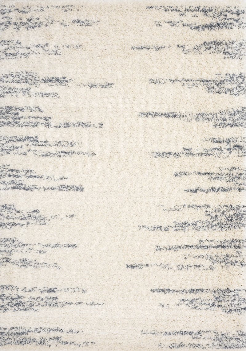 Rondo Cream Blue Modern Striped Rug - Furniture Depot