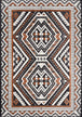 Lawson Grey Cream Orange Double Medallion Contemporary Rug - Furniture Depot